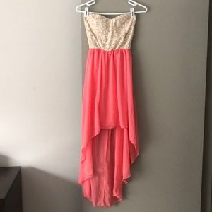 Lace & Pink High-Low dress